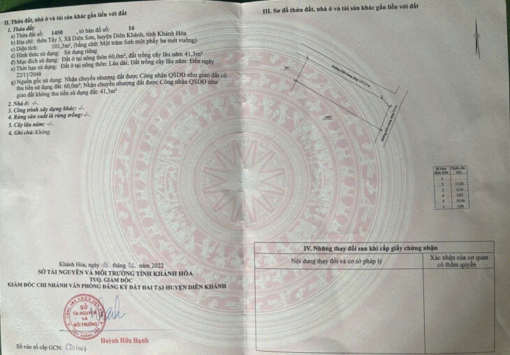 HL-BÁN LÔ GÓC 2 MẶT TIỀN THÔN TÂY 3, XÃ DIÊN SƠN, DIÊN KHÁNH.