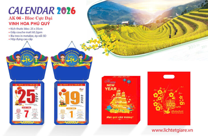 LỊCH BLOC TẾT 2026 TẠI ĐÀ NẴNG – QUÀ TẶNG DOANH NGHIỆP ĐỘC ĐÁO