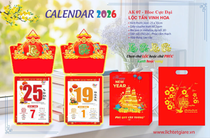 LỊCH BLOC TẾT 2026 TẠI ĐÀ NẴNG – QUÀ TẶNG DOANH NGHIỆP ĐỘC ĐÁO