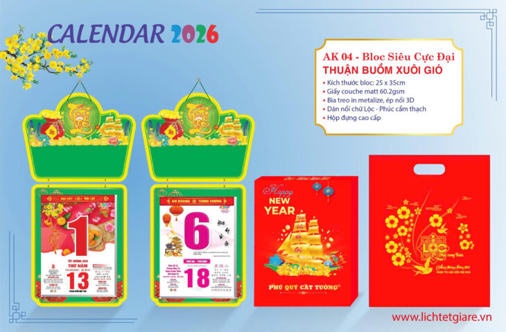 LỊCH BLOC TẾT 2026 TẠI ĐÀ NẴNG – QUÀ TẶNG DOANH NGHIỆP ĐỘC ĐÁO