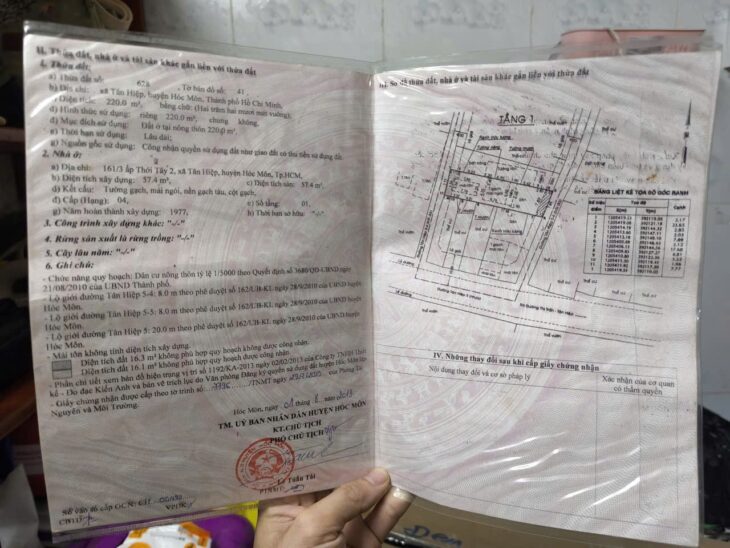 NHÀ VỊ TRÍ ĐẸP – GIÁ ƯU ĐÃI Chính Chủ bán gấp nhà vị trí tại huyện Hóc Môn, TPHCM