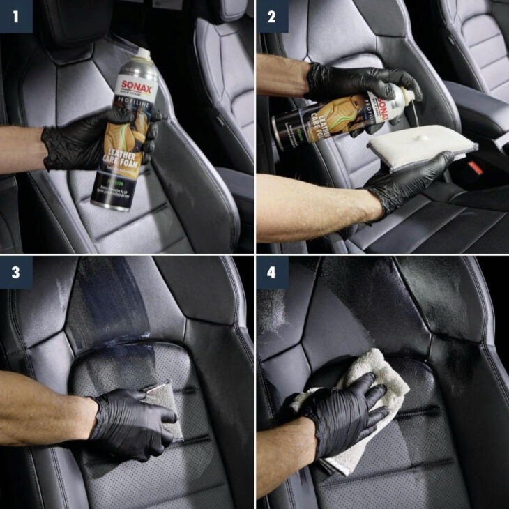 Bọt làm sạch và bảo dưỡng da 400ml – Sonax profiline leather care foam