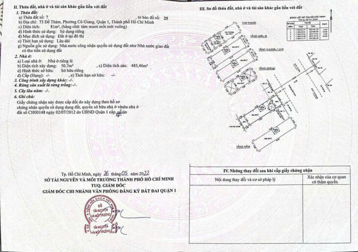 Bán Nhà Mặt Tiền 73 Đề Thám , Phường Cô Giang , Quận 1