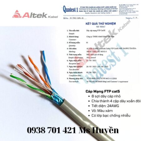 Cáp mạng FTP Cat5 4Pair 24AWG AL Foil Cáp mạng FTP Cat5 4Pair 24AWG AL Foil