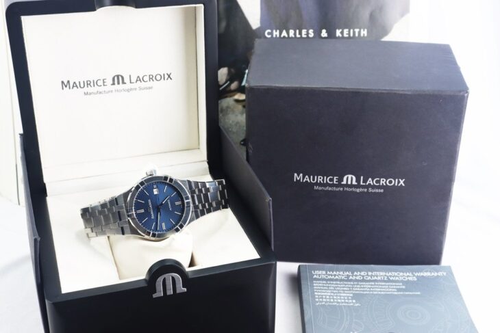 ĐH Nam : Maurice Lacroix Aikon AI6008-SS002-43 0-1 Dial Blue Automatic Size 42 Fullbox
