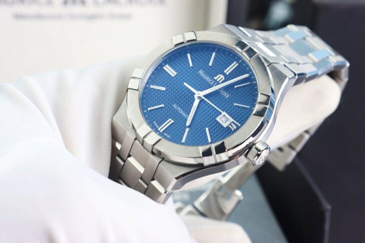 ĐH Nam : Maurice Lacroix Aikon AI6008-SS002-43 0-1 Dial Blue Automatic Size 42 Fullbox