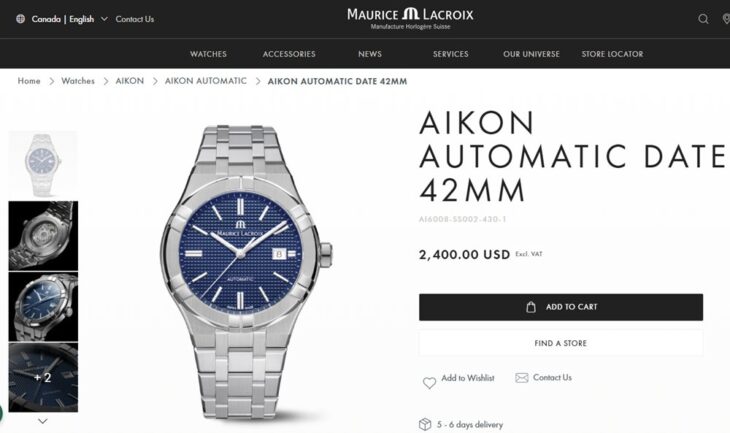 ĐH Nam : Maurice Lacroix Aikon AI6008-SS002-43 0-1 Dial Blue Automatic Size 42 Fullbox