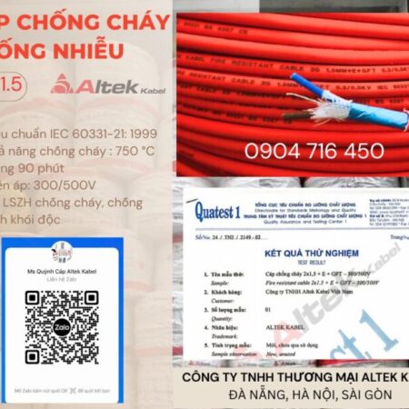 Cáp chống cháy chống nhiễu 2×1.5 Altek Kabel Hồ Chí Minh