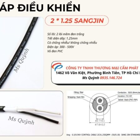 Cáp điều khiển 2 lõi 2×1.25 Sangjin Hồ Chí Minh Cáp điều khiển 2 lõi 2×1.25 Sangjin Hồ Chí Minh