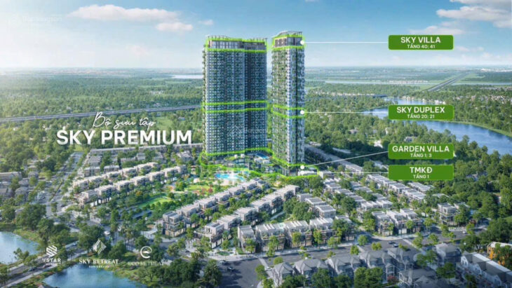 Căn hộ Sky Villa Eco Retreat tầm nhìn không giới hạn, mở bán căn hộ sân vườn/thông tầng (duplex)