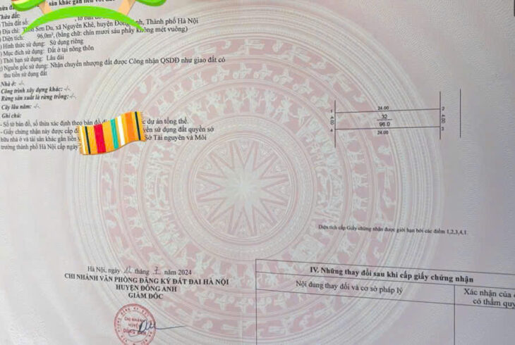 ✅ Bán 96m đất Sơn Du, Nguyên Khê – Ô tô tránh – Cách đường liên xã 30m