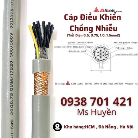 Cáp điều khiển có lưới chống nhiễu 20 lõi ALTEK KABEL Cáp điều khiển có lưới chống nhiễu 20 lõi ALTEK KABEL