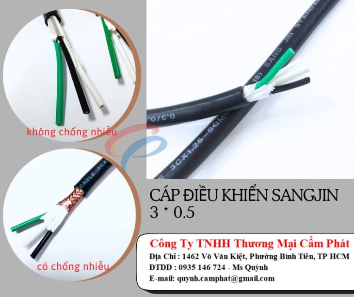 Cáp điều khiển SANGJIN 3×0.5mm2 DVV