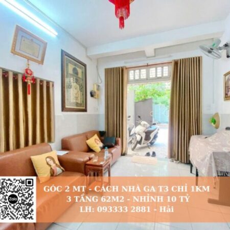 Nhà 2MT đẹp Hoàng Hoa Thám cách T3 chỉ 800m 62m2 chỉ nhình 10 tỷ