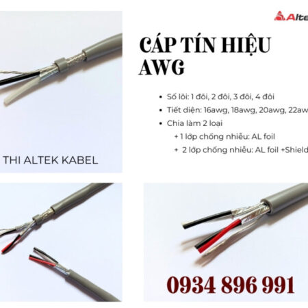 Cáp Tín Hiệu Vặn Xoắn AWG – 16AWG, 18AWG, 20AWG, 22AWG – Chống Nhiễu Altek Kabel