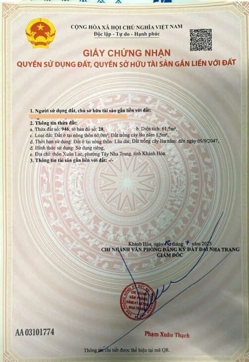 Thôn Xuân Lạc, Xã Vĩnh Ngọc (nay là Phường Tây Nha Trang)