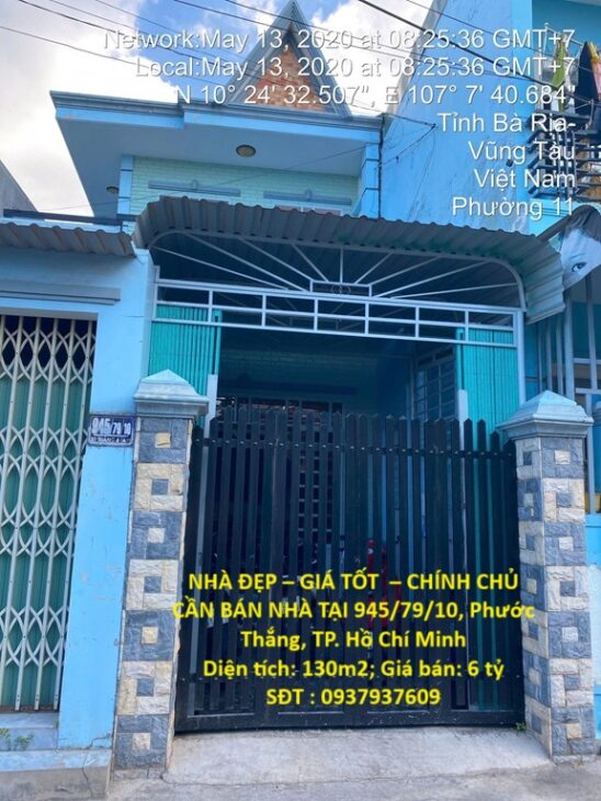 NHÀ ĐẸP – GIÁ TỐT – CHÍNH CHỦ CẦN BÁN NHÀ TẠI 945/79/10, Phước Thắng, TP. Hồ Chí Minh