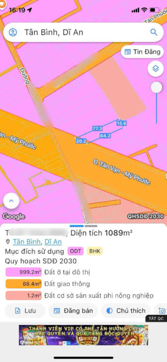 BÁN ĐẤT GIÁ RẺ NGAY NGÃ TƯ ĐƯỜNG MỸ PHƯỚC TÂN VẠN 1088M2 GIÁ 25 TỶ.