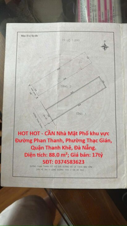 HOT HOT – CẦN Nhà Mặt Phố khu vực Đường Phan Thanh, Phường Thạc Gián, Quận Thanh Khê, Đà Nẵng.