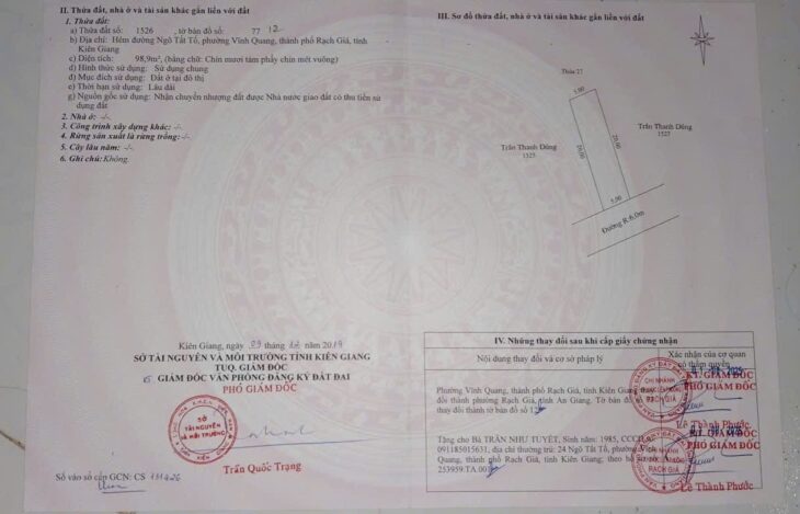 CHÍNH CHỦ Bán Căn Nhà Tại Đường Nguyễn Huy Tưởng, Phường Vĩnh Quang, TP Rạch Giá, Kiên Giang