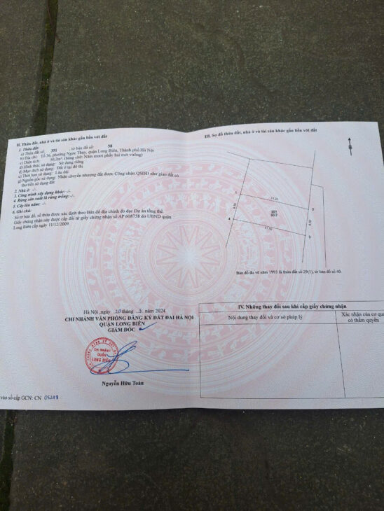 Nhanh Tay – Đất Ngọc Thụy – Cách Cầu Chương Dương 3km – 50m2 – 5Ty2