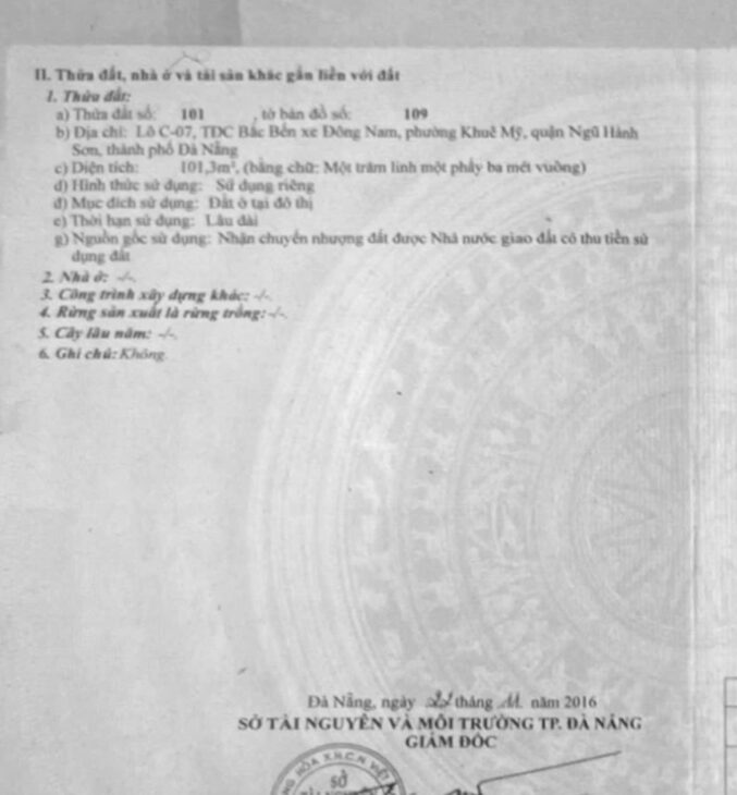 ĐẤT VỊ TRÍ ĐẸP – GIÁ TỐT – Cần Bán nhanh lô đất tiềm năng tại quận Ngũ Hành Sơn, TP Đà Nẵng