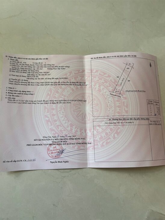 ĐẤT ĐẸP – GIÁ TỐT – Bán GẤP Lô Đất Tiềm Năng Tại Xã Tân Bình, Vĩnh Cửu, Đồng Nai