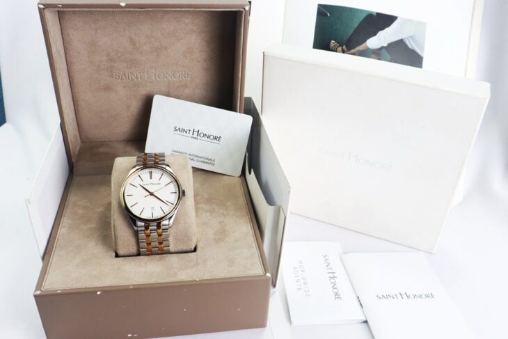 ĐH Nam Thuỵ Sĩ : Saint Honore Demi Vàng, Size 40mm – Like New Fullbox…