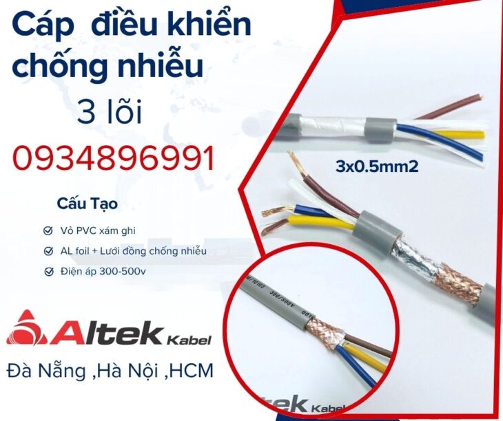 Cáp điều khiển 3×0.5mm2 Altek Kabel Hà Nội, Đà Nẵng, Hồ Chí Minh