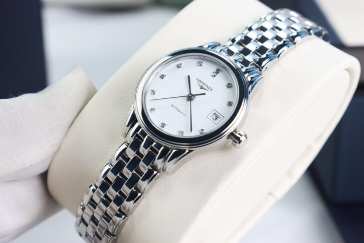 ĐH Nữ : Longines Flagship L4.274.4.27.6 Automatic, đính 12 viên Kim Cương – Fullbox.