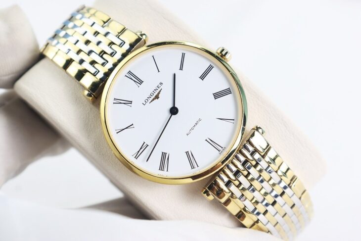 ĐH Nam Longines La Grande L4.708.2.11.7 Automatic Demi Vàng, Siêu Mỏng.