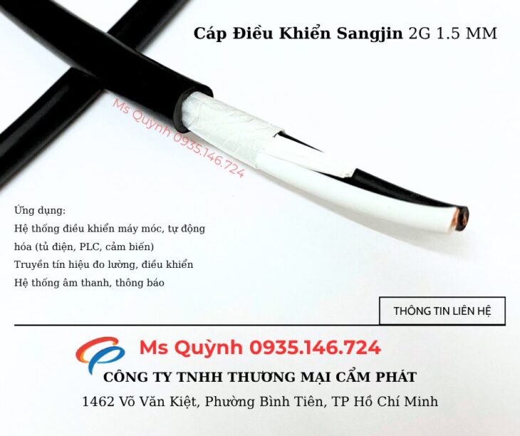 Cáp điều khiển DVV 2 lõi 2G 1.5 Sangjin Hồ Chí Minh