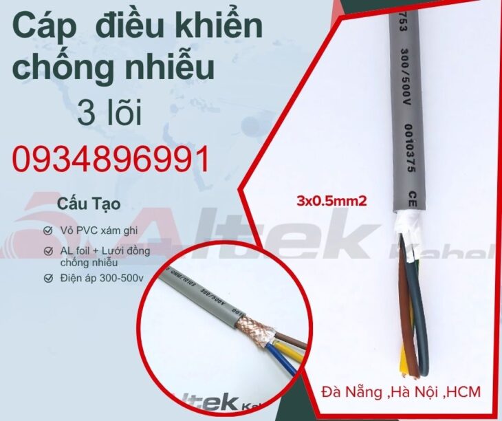 Cáp điều khiển 3×0.5mm2 Altek Kabel Hà Nội, Đà Nẵng, Hồ Chí Minh