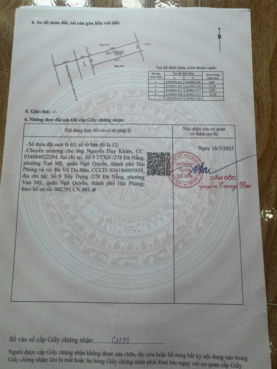 BÁN LÔ ĐẤT ĐẤU GIÁ ĐỒNG NẺO – NGỌC XUYÊN – ĐỒ SƠN 117,5M² – GIÁ CHỈ 5XTR/M² TRUNG TÂM KINH DOANH