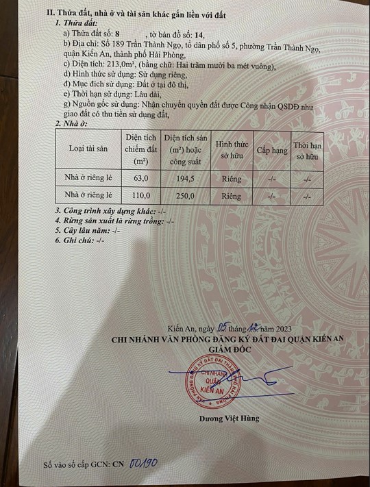 Bán Nhà Mặt Đường 213m² Trung Tâm Kiến An – Trần Thành Ngọ, Hải Phòng – Vừa Ở Vừa Cho Thuê, Dòng