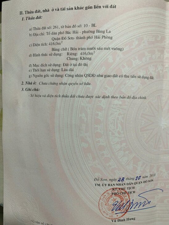 BÁN LÔ ĐẤT 416M² TRUNG TÂM BÀNG LA – ĐỒ SƠN GIÁ CHỈ 1X TRIỆU/M² CỰC HIẾM DIỆN TÍCH LỚN – ZALO