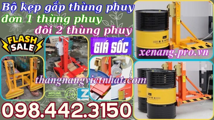 Bộ kẹp gắp thùng phuy đơn và đôi