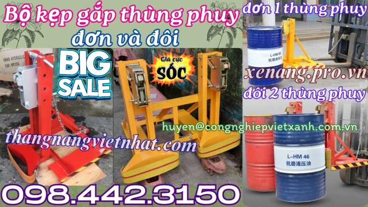Bộ kẹp gắp thùng phuy đơn và đôi