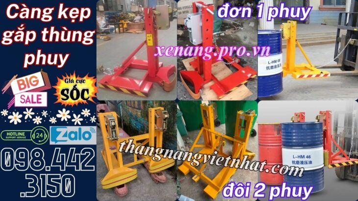 Bộ kẹp gắp thùng phuy đơn và đôi
