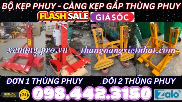 Bộ kẹp gắp thùng phuy đơn và đôi