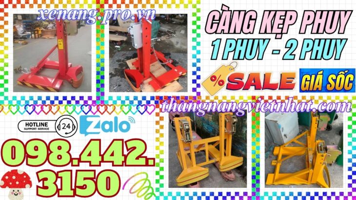 Bộ kẹp gắp thùng phuy đơn và đôi
