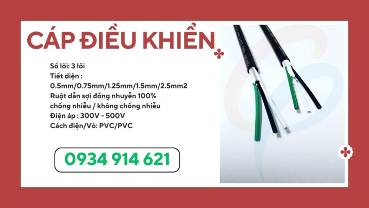 Cáp điều khiển Sangjin 3×1.25 – tiêu chuẩn HQ – sẵn hàng kho TPHCM