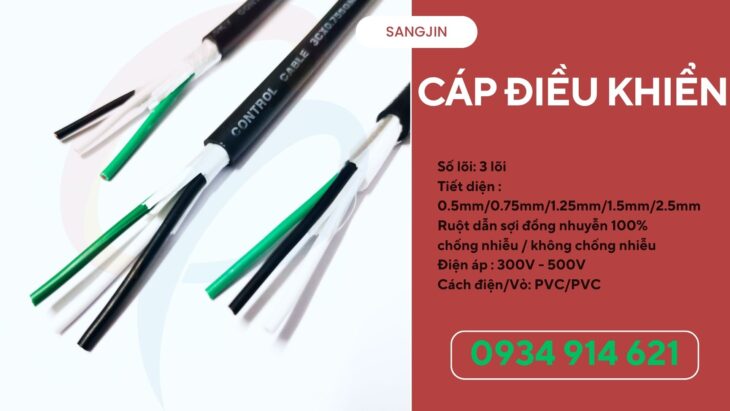 Cáp điều khiển Sangjin 3×1.25 – tiêu chuẩn HQ – sẵn hàng kho TPHCM