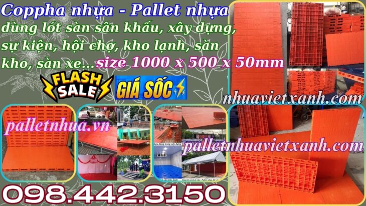 Coppha nhựa – coppha sân khấu 500x1000x50mm mặt kín màu cam