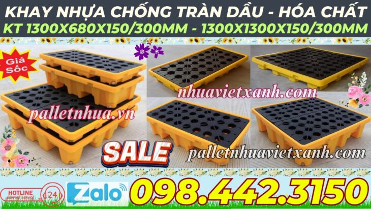 Khay nhựa chống tràn 1 phuy – 2 phuy – 4 phuy
