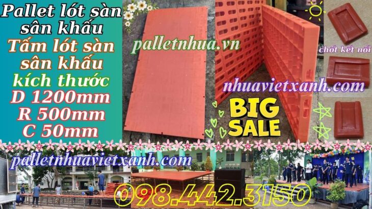 Coppha nhựa – coppha sân khấu 500x1000x50mm mặt kín màu cam