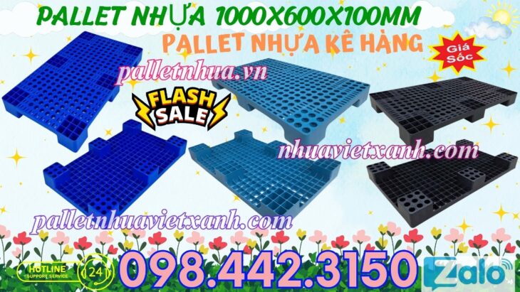 Pallet nhựa 1000x600x100mm