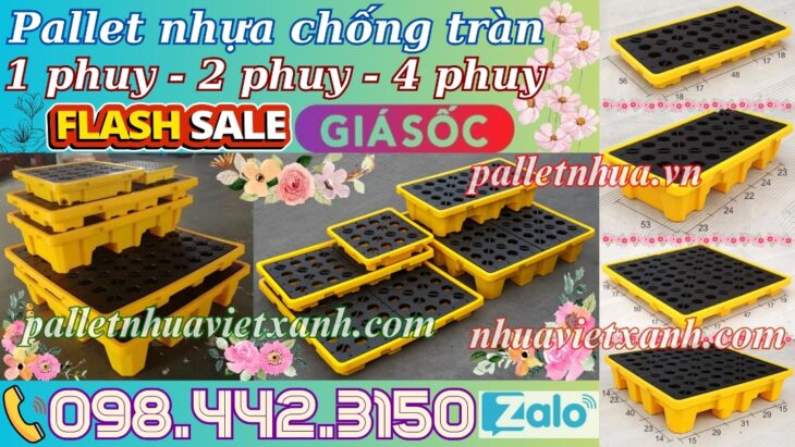Khay nhựa chống tràn 1 phuy – 2 phuy – 4 phuy