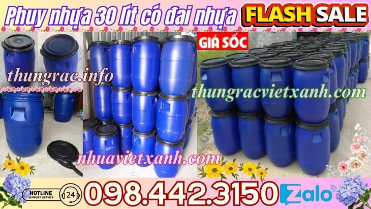 Thùng phuy nhựa đai nhựa 30 lít