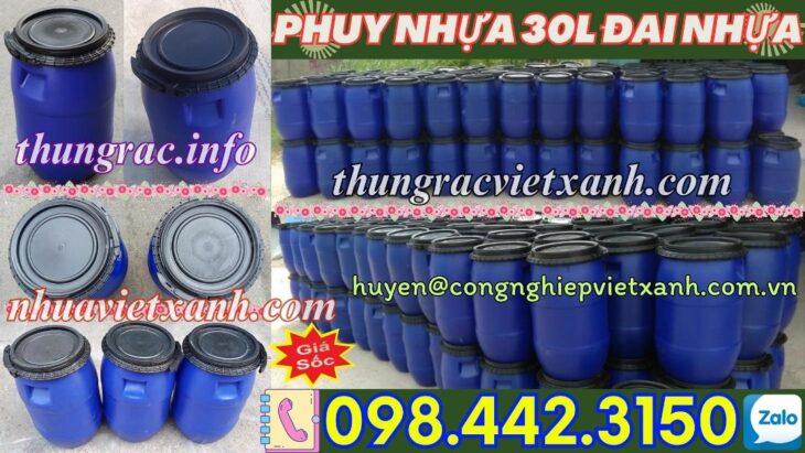Thùng phuy nhựa đai nhựa 30 lít